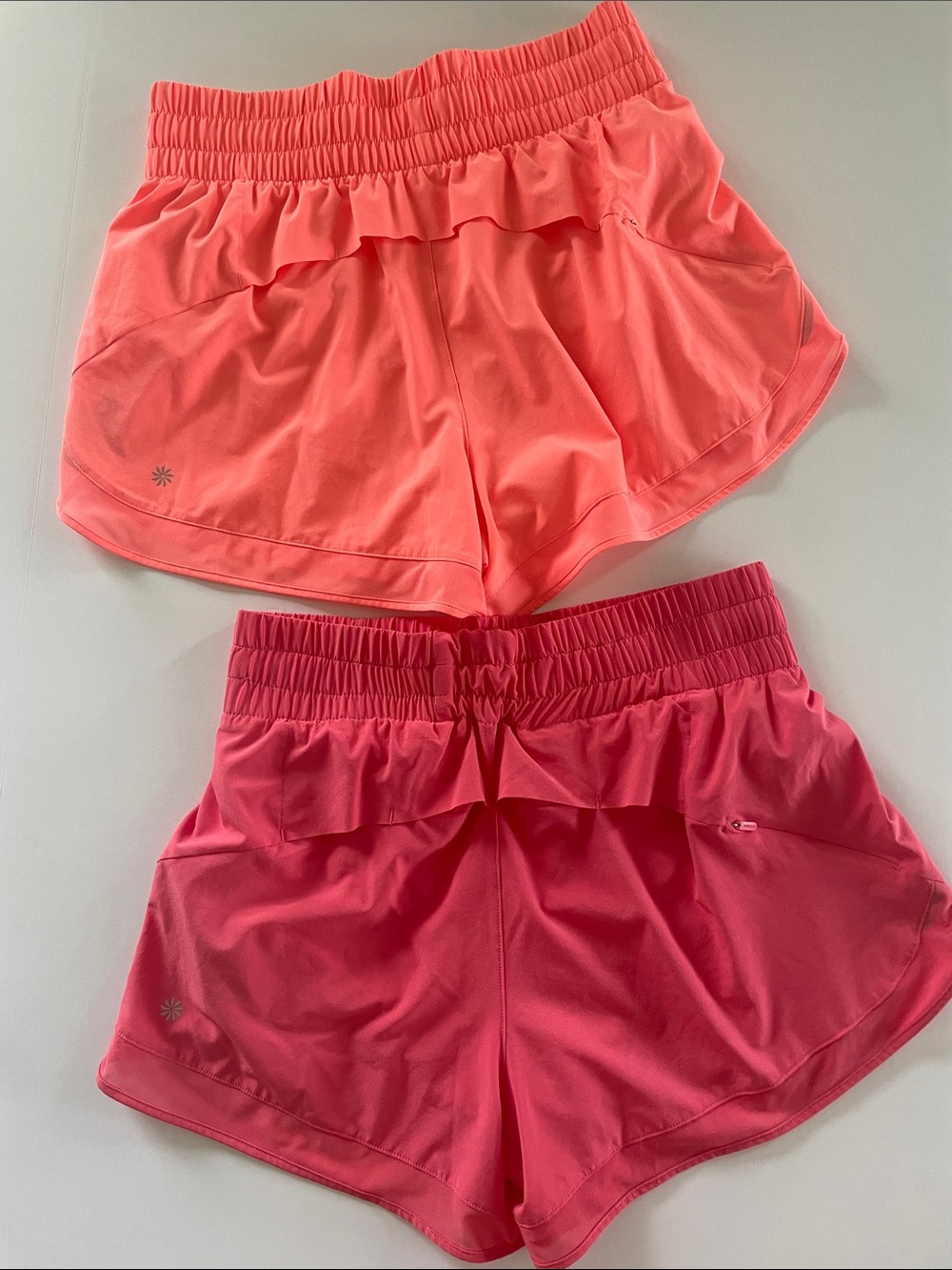Athleta Women’s Dual-Pair Athletic Shorts — Coral & Hot Pink Size Small - Picture 5 of 5